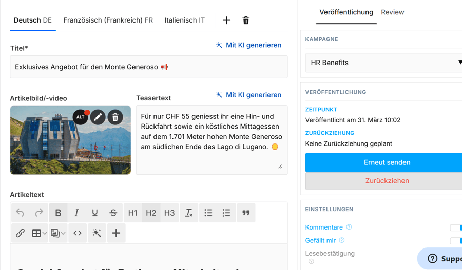 „Loop_ verbindet – Möglichkeit Sprachen