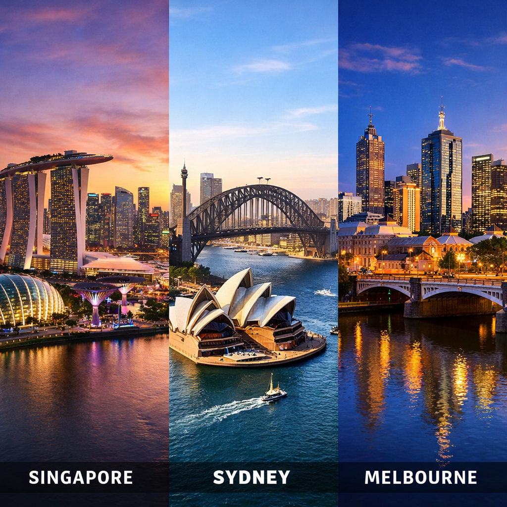 an image to show the city in singapore sydney and melbourne-1