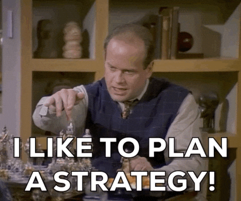 Frasier Crane sagt „I like to plan a strategy", von der Serie Frasier