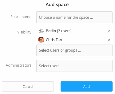 space name user group