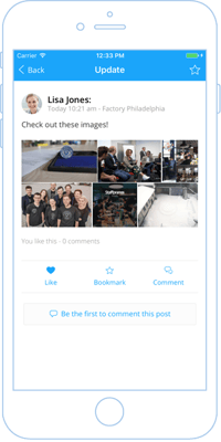 Adaptive attachment layout for update news posts