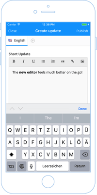 New in-app content editor