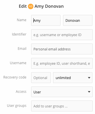 usermanagement edit user new fields