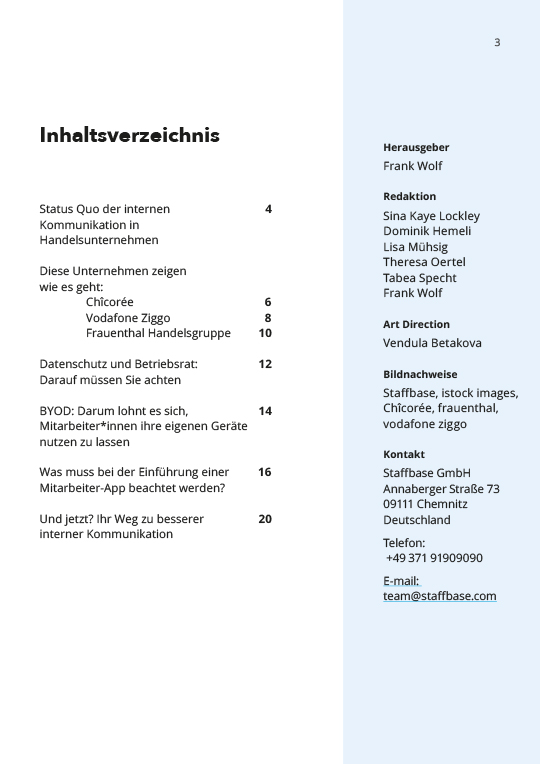 Ratgeber Interne Kommunikation Handelsunternehmen Seite 2 Inhaltsverzeichnis