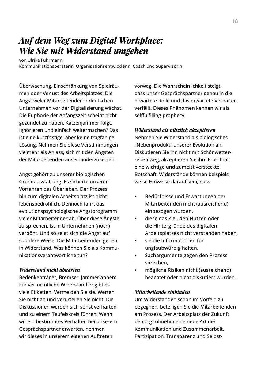 Mitarbeiter digital einbeziehen - Beispielseite Führmann