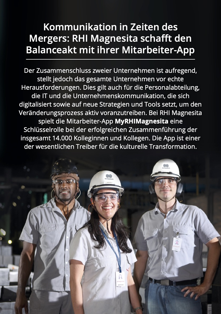 Mitarbeiter digital einbeziehen - Beispielseite RHI