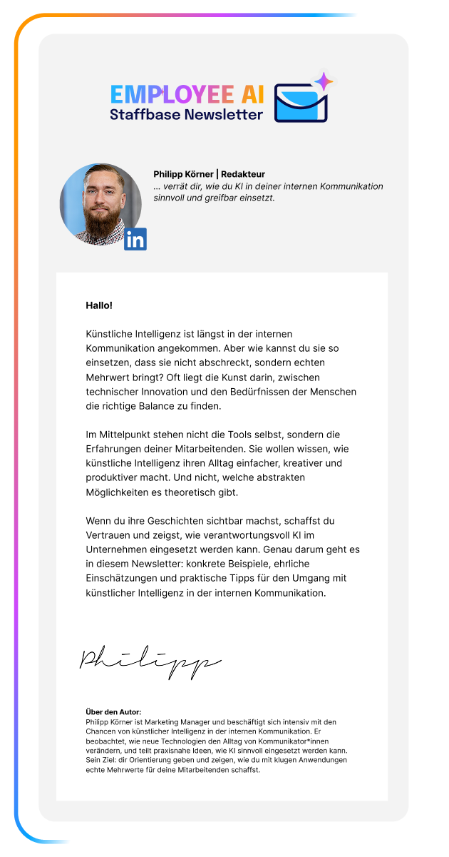 Staffbase Employee AI Newsletter - phone